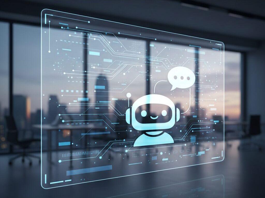 "Chatbot nedir sorusunu temsil eden dijital chatbot arayüzü ve yapay zeka destekli chatbot görseli."