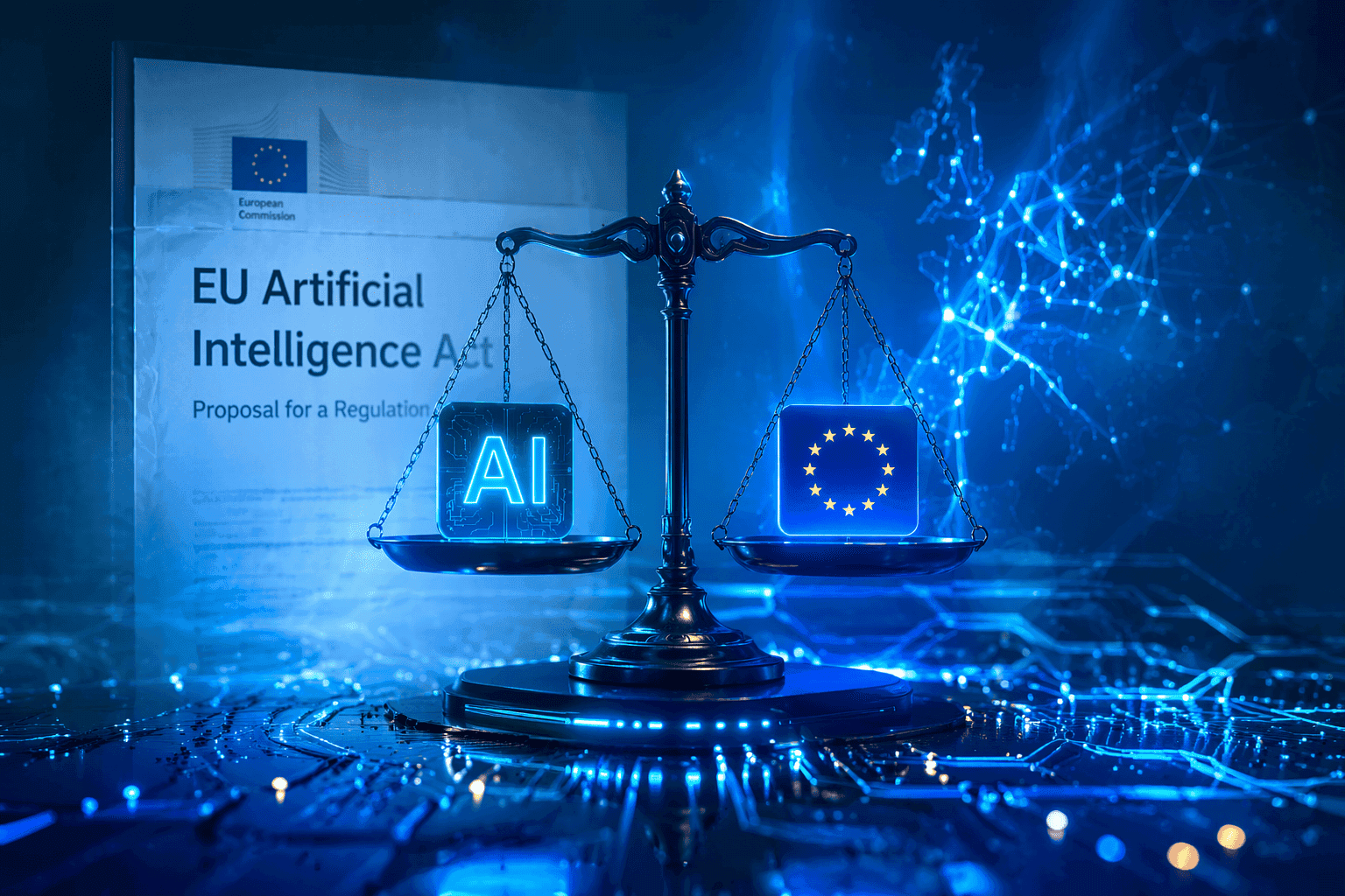 “AI Act kapsamında Avrupa Birliği yapay zeka düzenlemeleri görseli”